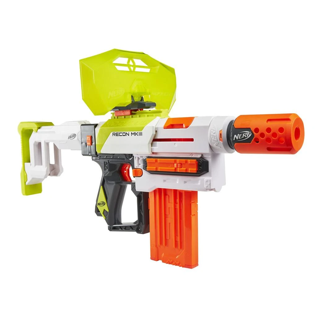 商品Nerf|NERF Modulus Recon MKIII Blaster, Removable Stock and Barrel Extension, Dart Shield, 12-Dart Clip, 12 Elite Darts (Amazon Exclusive),价格¥236,第1张图片