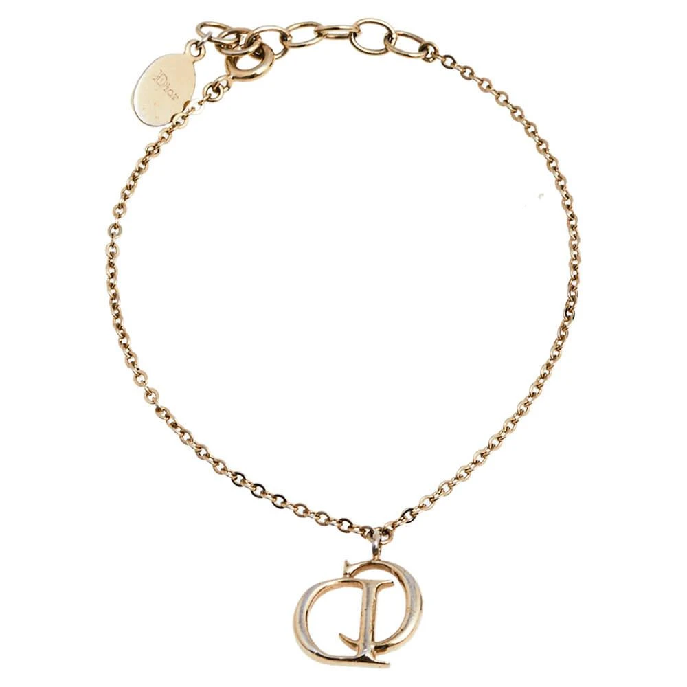商品[二手商品] Dior|Dior Crystal CD Charm Gold Tone Bracelet,价格¥851,第3张图片详细描述