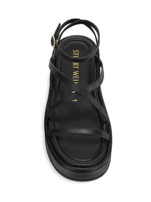 SummerLift Leather Flatform Ankle-Strap Sandals商品第5张图片规格展示