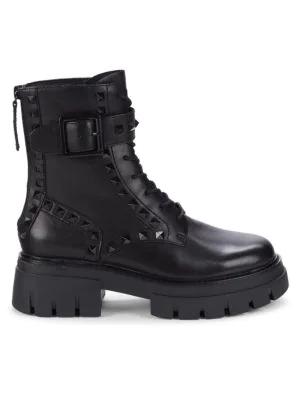 Lucas Studded Leather Combat Boots商品第1张图片规格展示