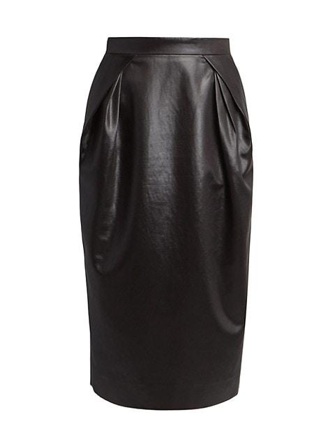 Faux Leather Cocoon Skirt商品第1张图片规格展示