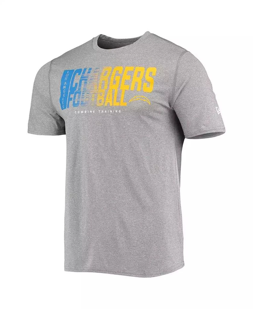 商品New Era|Men's Heathered Gray Los Angeles Chargers Combine Authentic Game On T-shirt,价格¥223,第2张图片详细描述