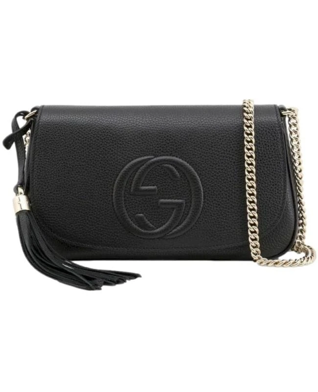 商品Gucci|Gucci Black Leather Small Soho Women's Crossbody Bag 536224 A7M0G 1000,价格¥10788,第1张图片