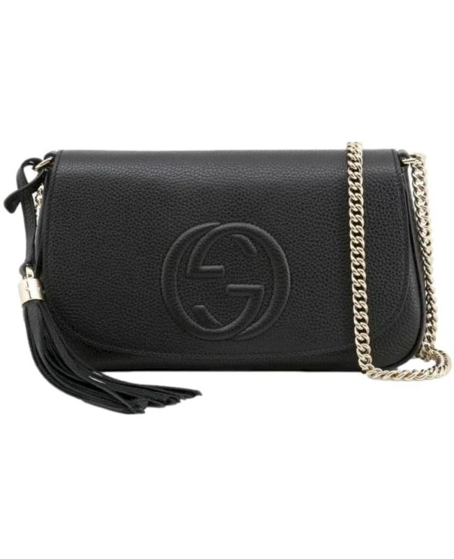 商品Gucci|Gucci Black Leather Small Soho Women's Crossbody Bag 536224 A7M0G 1000,价格¥10706,第1张图片