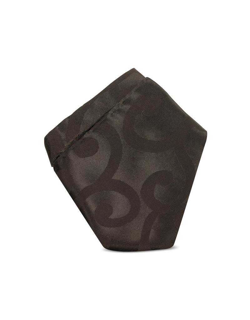 Chocolate Brown Woven Silk 32 cm Pocket Square商品第1张图片规格展示