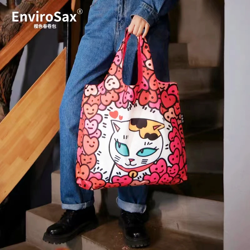 手提包女士春卷包环保袋旅行袋波普猫咪系列 商品