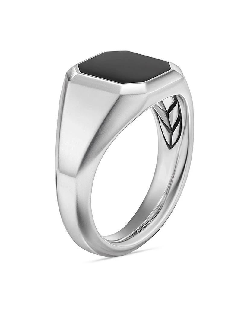 Men's Streamline® Signet Ring in Sterling Silver with Black Onyx, 14mm 商品