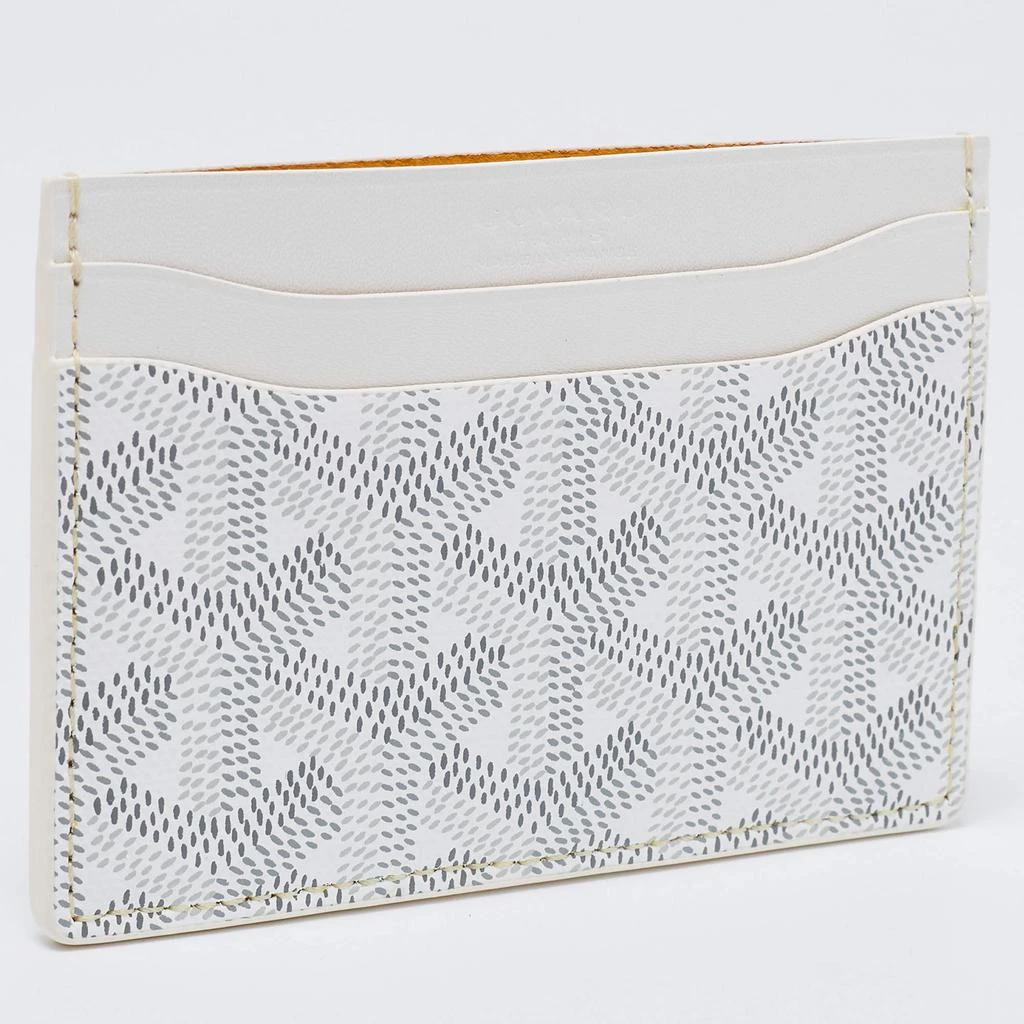 商品Goyard|Goyard White Goyardine Coated Canvas and Leather Saint Sulpice Card Holder,价格¥5545,第3张图片详细描述