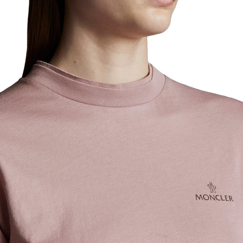 商品Moncler|【预售3-7天】Moncler/蒙克莱 22年秋冬新款 女士森林粉色纯棉热压印花短袖T恤H10938C00003829H854C,价格¥1824,第7张图片详细描述