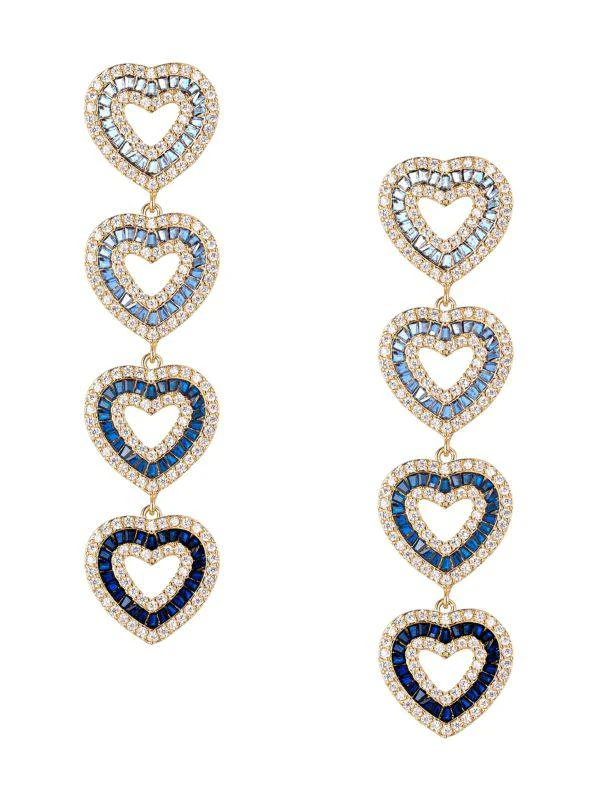 商品Eye Candy LA|Willow Goldplated & Cubic Zirconia Heart Drop Earrings,价格¥495,第1张图片