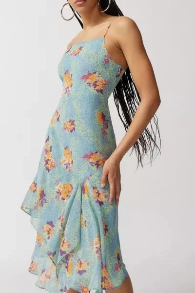 商品Urban Outfitters|UO Vickie Chiffon Midi Dress,价格¥75,第5张图片详细描述