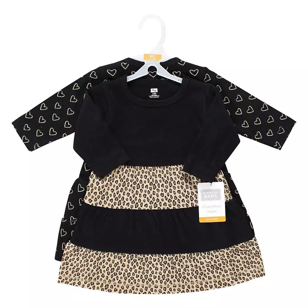 商品Hudson|Baby Girls Cotton Dresses, Leopard Gold Heart,价格¥300,第2张图片详细描述