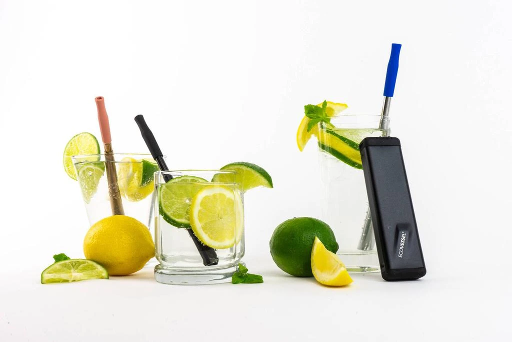商品EcoVessel|EcoVessel Reusable Stainless Steel QuickStraw with Cleaning Brush Straw and Case,价格¥74,第3张图片详细描述