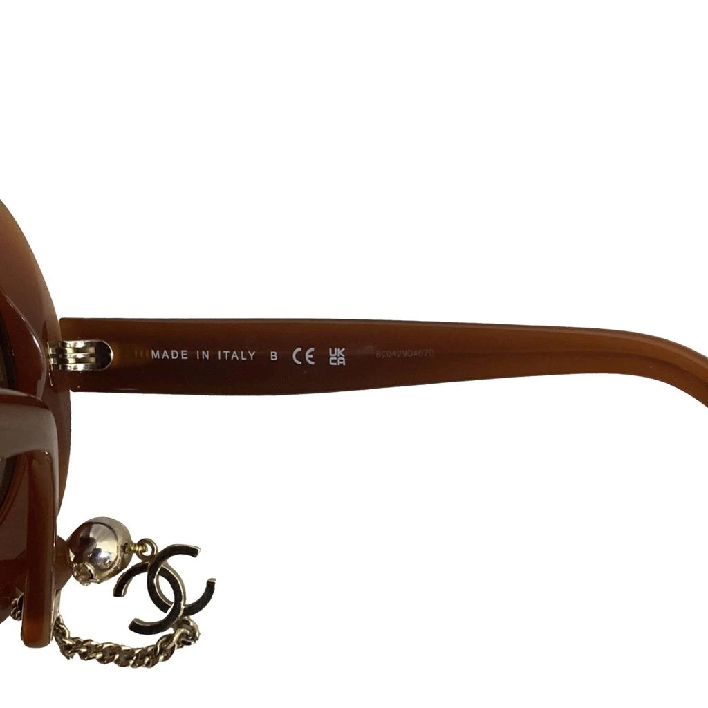 商品[二手商品] Chanel|CH5489 Round Frame Beaded Sunglasses in Brown Acetate,价格¥6593,第4张图片详细描述