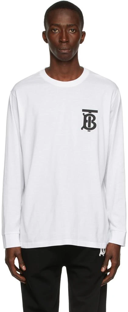 商品Burberry|White Monogram Atherton Long Sleeve T-Shirt,价格¥3427,第1张图片