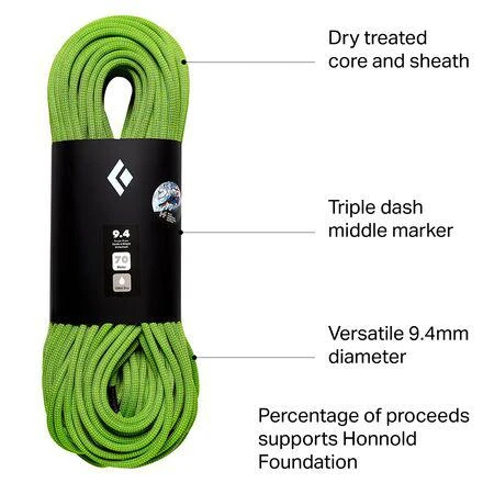 商品Black Diamond|Honnold Edition 9.4 Dry Rope,价格¥2759,第5张图片详细描述