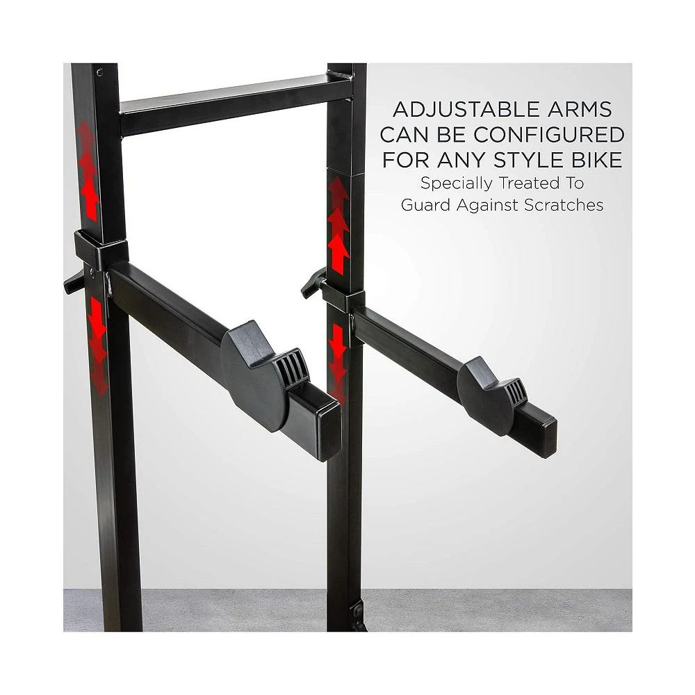 商品Raxgo|Freestanding Garage Bike Rack, 2 Bike Rack with Hooks,价格¥968,第3张图片详细描述