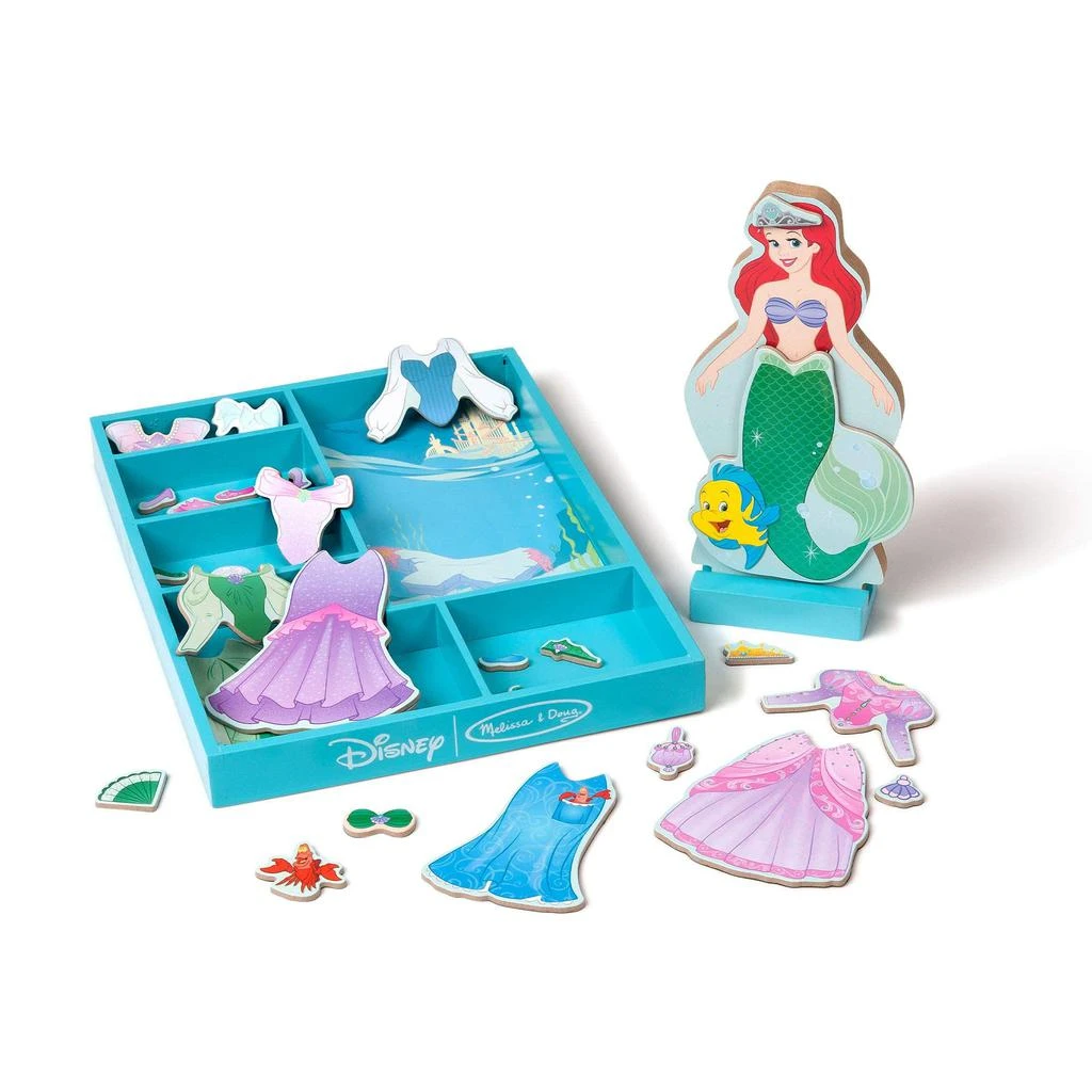 商品Melissa & Doug|Melissa & Doug Disney Cinderella, Belle, and Rapunzel Magnetic Dress-Up Wooden Dolls Pretend Play Set,价格¥232,第2张图片详细描述