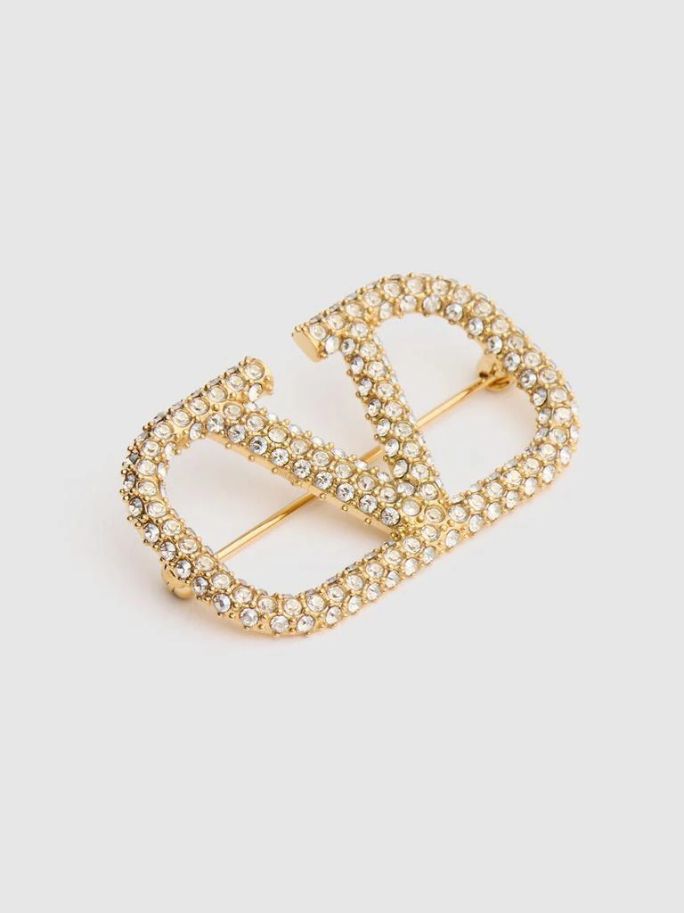 商品Valentino|Crystal Vlogo Signature Brooch,价格¥4408,第2张图片详细描述