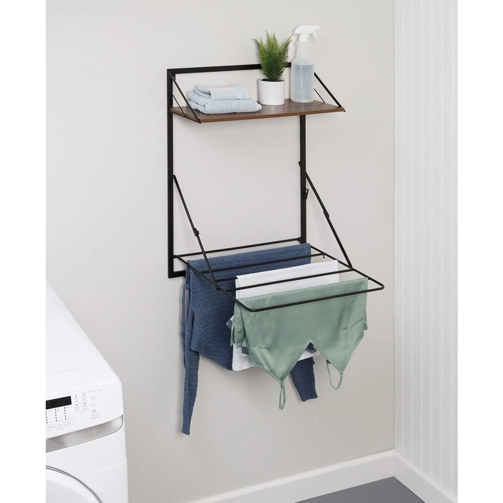 商品Honey Can Do|Collapsible Wall Mounted Clothes Drying Rack with Shelf,价格¥763,第3张图片详细描述