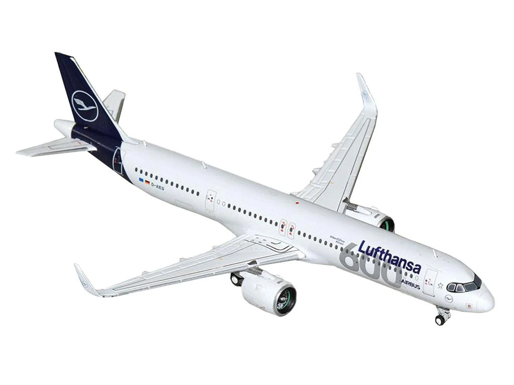 商品GeminiJets|Airbus A321neo Commercial Aircraft "Lufthansa - 600th Airbus Aircraft" (D-AIEQ) White with Dark Blue Tail 1/400 Diecast Model Airplane by,价格¥580,第1张图片