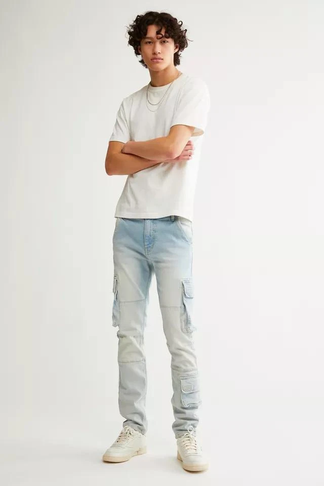 商品BDG|BDG Skinny Fit Cargo Jean – Light Wash,价格¥224,第2张图片详细描述