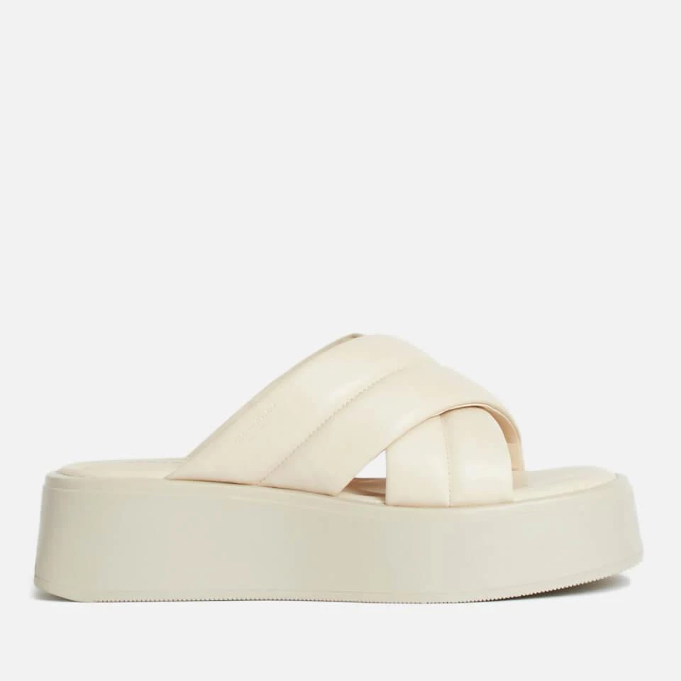 商品Vagabond|VAGABOND WOMEN'S COURTNEY LEATHER FLATFORM SANDALS - OFF WHITE,价格¥457,第1张图片