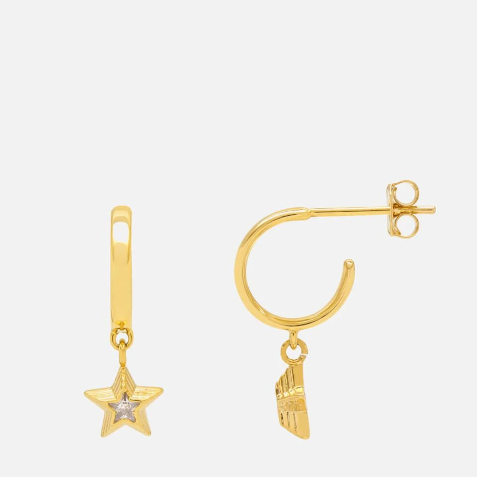 商品ESTELLA BARTLETT|Estella Bartlett Cubic Zirconia Star Gold-Tone Hoop Earrings,价格¥129,第1张图片