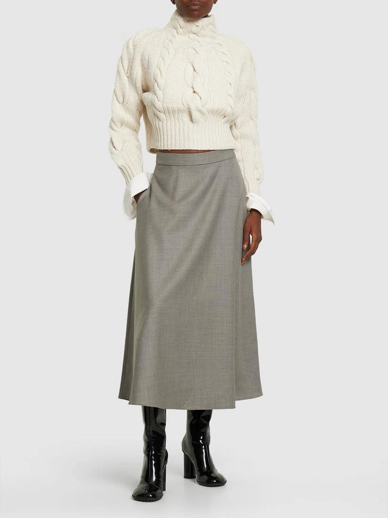 商品Ralph Lauren|Erica Wool High Waisted Midi Skirt,价格¥6833,第1张图片详细描述