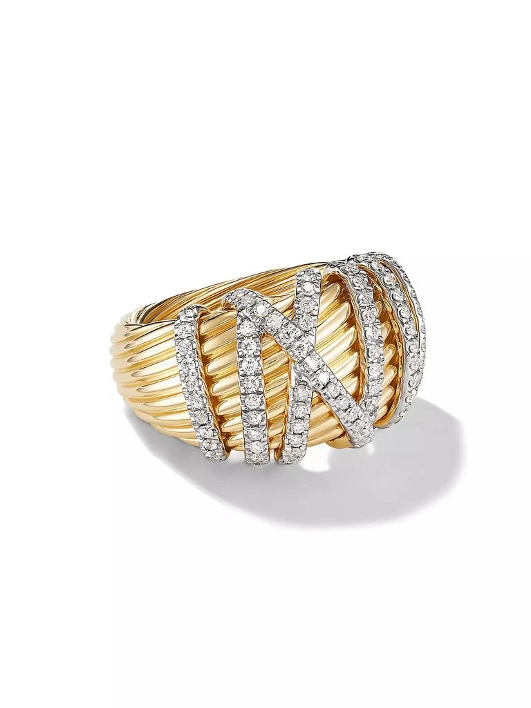 商品David Yurman|Helena Dome Ring in 18K Yellow Gold,价格¥46451,第1张图片