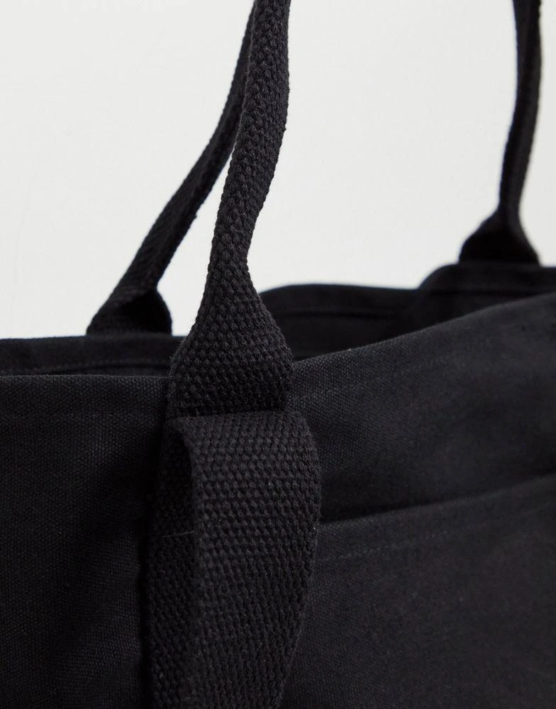 商品ASOS|ASOS DESIGN oversized heavyweight cotton tote bag with grab and shoulder handle in black ,价格¥168,第2张图片详细描述