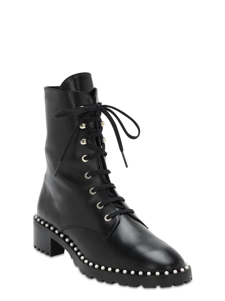 商品Stuart Weitzman|25mm Allie Leather Combat Boots,价格¥5146,第1张图片详细描述