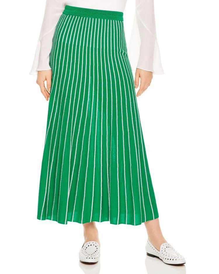 商品Sandro|Shryl Pleated Striped Midi Skirt,价格¥745,第1张图片