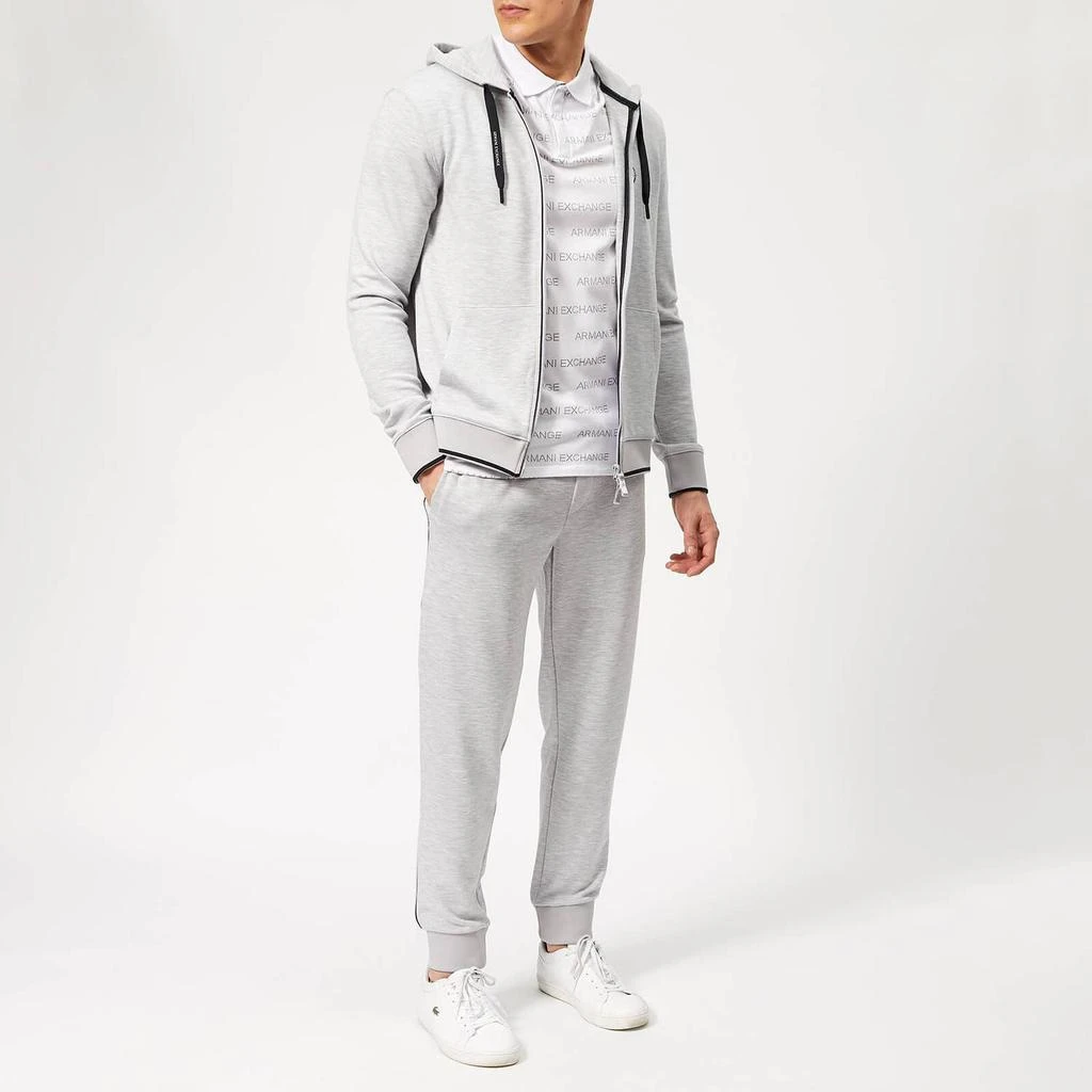 商品Armani Exchange|Armani Exchange Men's Small Logo Zip Hoody - Heather Grey,价格¥344,第3张图片详细描述