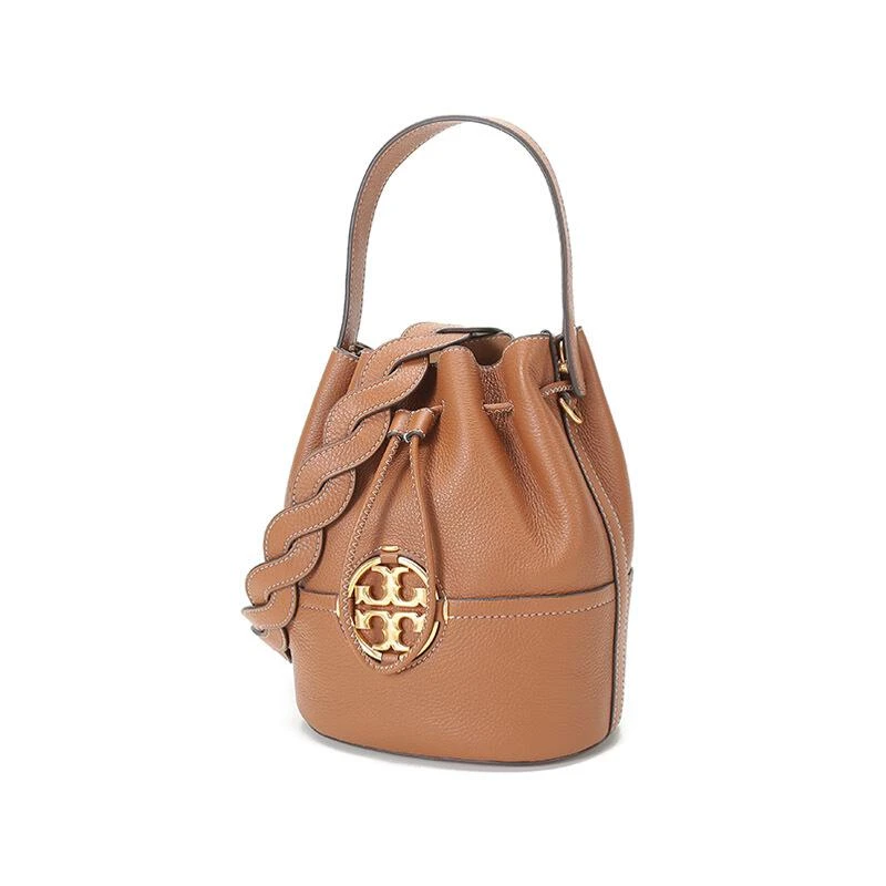 商品[国内直发] Tory Burch|托里·伯奇 TORY BURCH 送女友奢侈品 TB女包 MILLER系列浅茶色双T标牛皮革水桶包单肩斜挎手提包 79323 905,价格¥2900,第4张图片详细描述