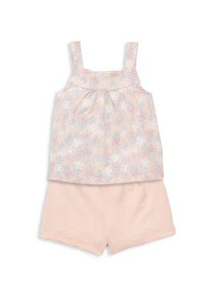 商品Calvin Klein|Little Girl’s 2-Piece Floral Button Tank & Shorts Set,价格¥111,第2张图片详细描述