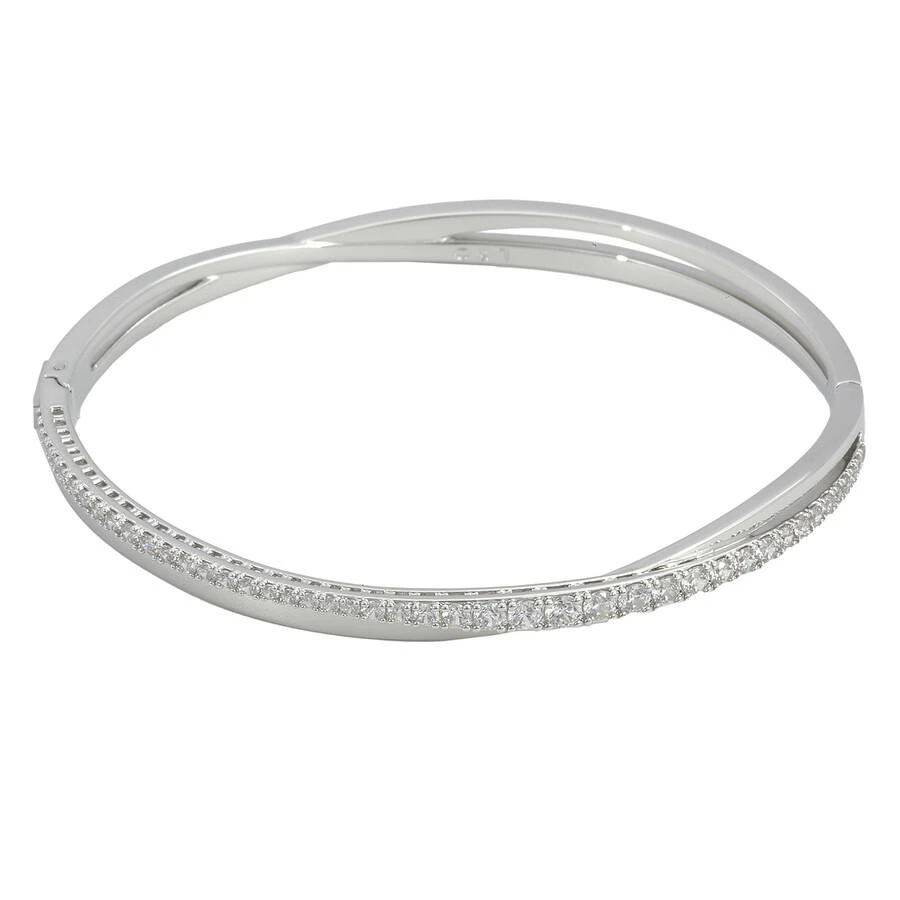 商品Swarovski|Ladies Twist Rhodium Plated Bangle,价格¥723,第1张图片