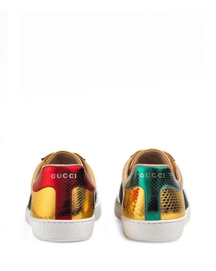 商品Gucci|New Ace Metallic Snakeskin Lace Up Sneakers 板鞋,价格¥3695,第2张图片详细描述