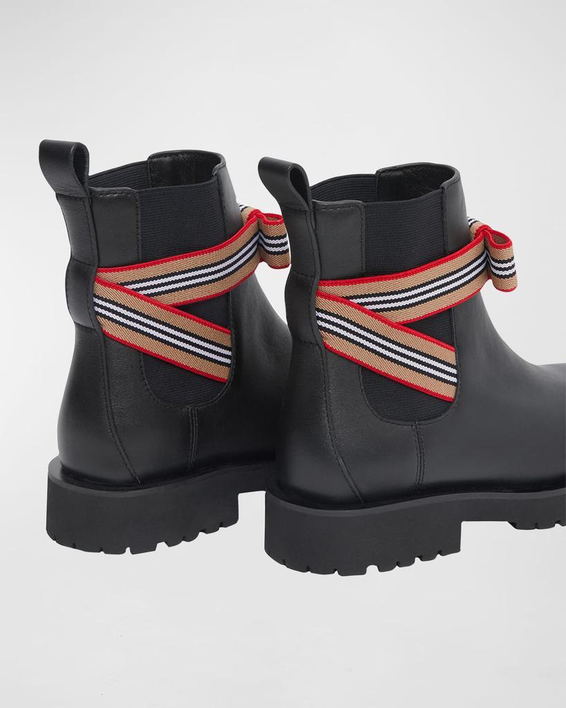 商品Burberry|Girl's Dearington Icon Stripe Boots, Toddlers/Kids,价格¥3452,第7张图片详细描述