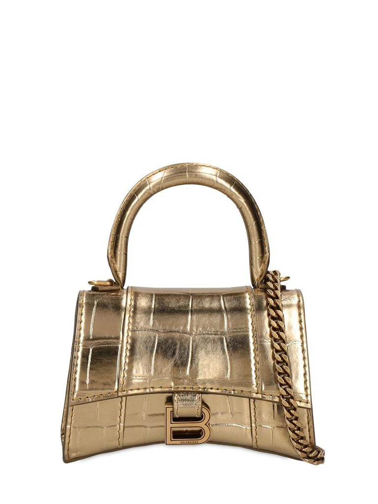 商品Balenciaga|Mini Hourglass Croc Embossed Leather Bag,价格¥11986,第1张图片