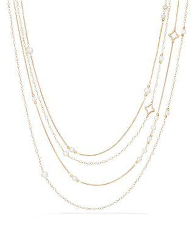 商品David Yurman|Oceanica Two Row Chain Necklace in 18K Gold with Pearls,价格¥33690,第1张图片