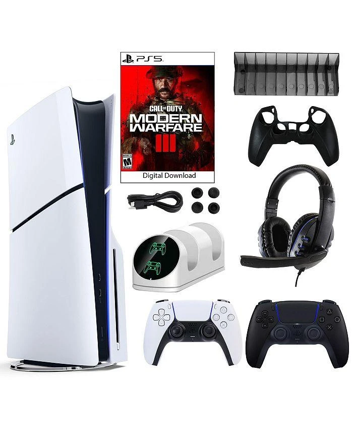 商品SONY|PS5 COD Console with Black White Dualsense Controller and Accessories Kit,价格¥6020,第1张图片