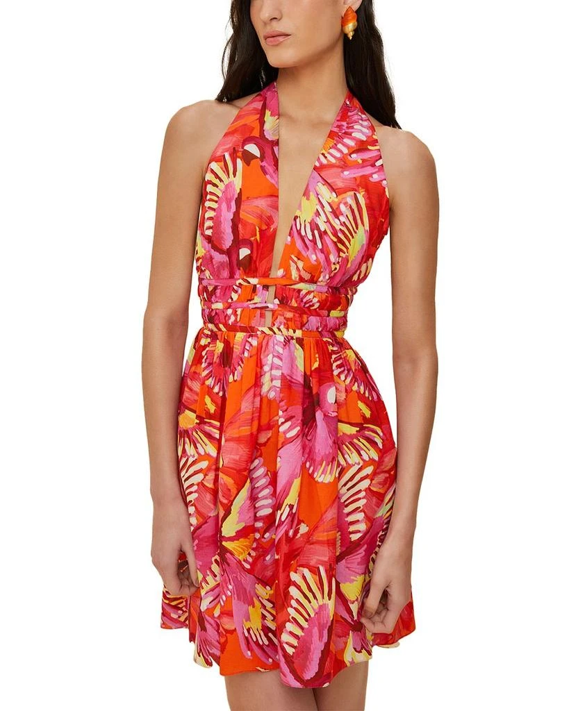 商品Farm Rio|Flying Birds Halter Mini Dress,价格¥1411,第1张图片