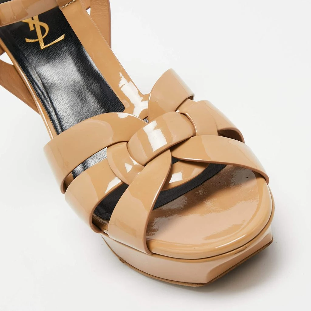 Yves Saint Laurent Beige Patent Leather Tribute Sandals Size 39 商品
