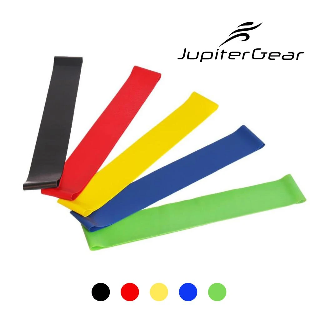 商品Jupiter Gear|5 Piece Set of Resistance Loop Exercise Body Bands with Carry Bag,价格¥176,第1张图片