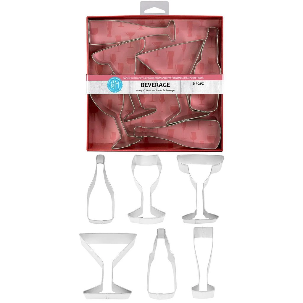 商品R&M International|Beverage and Cocktail Theme 6 Piece Cookie Cutter Set,价格¥149,第3张图片详细描述