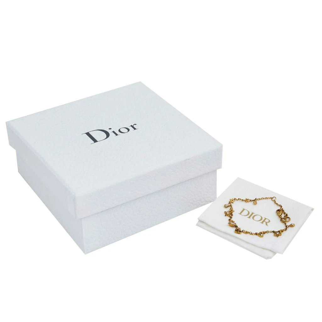 商品[二手商品] Dior|Dior Gold Tone Crystal Heart & Star Charm Bracelet,价格¥2359,第5张图片详细描述