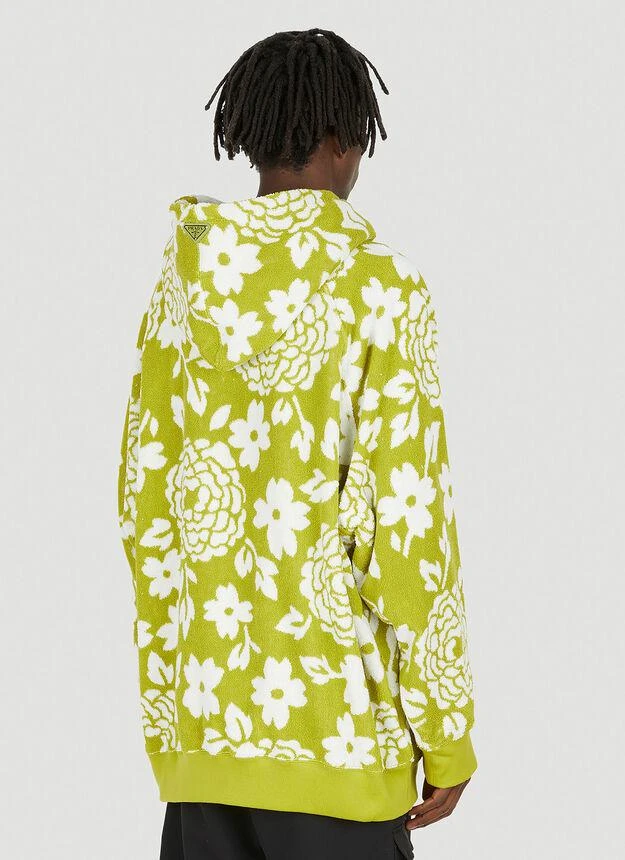 商品Prada|Floral Fleece Hooded Sweatshirt in Green,价格¥8371,第4张图片详细描述