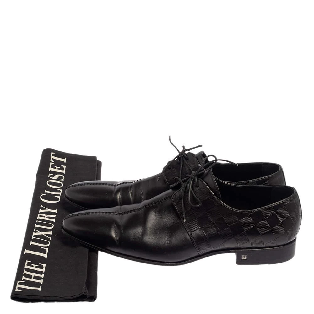 Louis Vuitton Black Damier Leather Lace Up Oxfords Size 43 商品