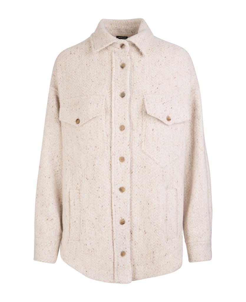 Woman Beige Virgin Wool Shirt With Boucle' Effect商品第1张图片规格展示